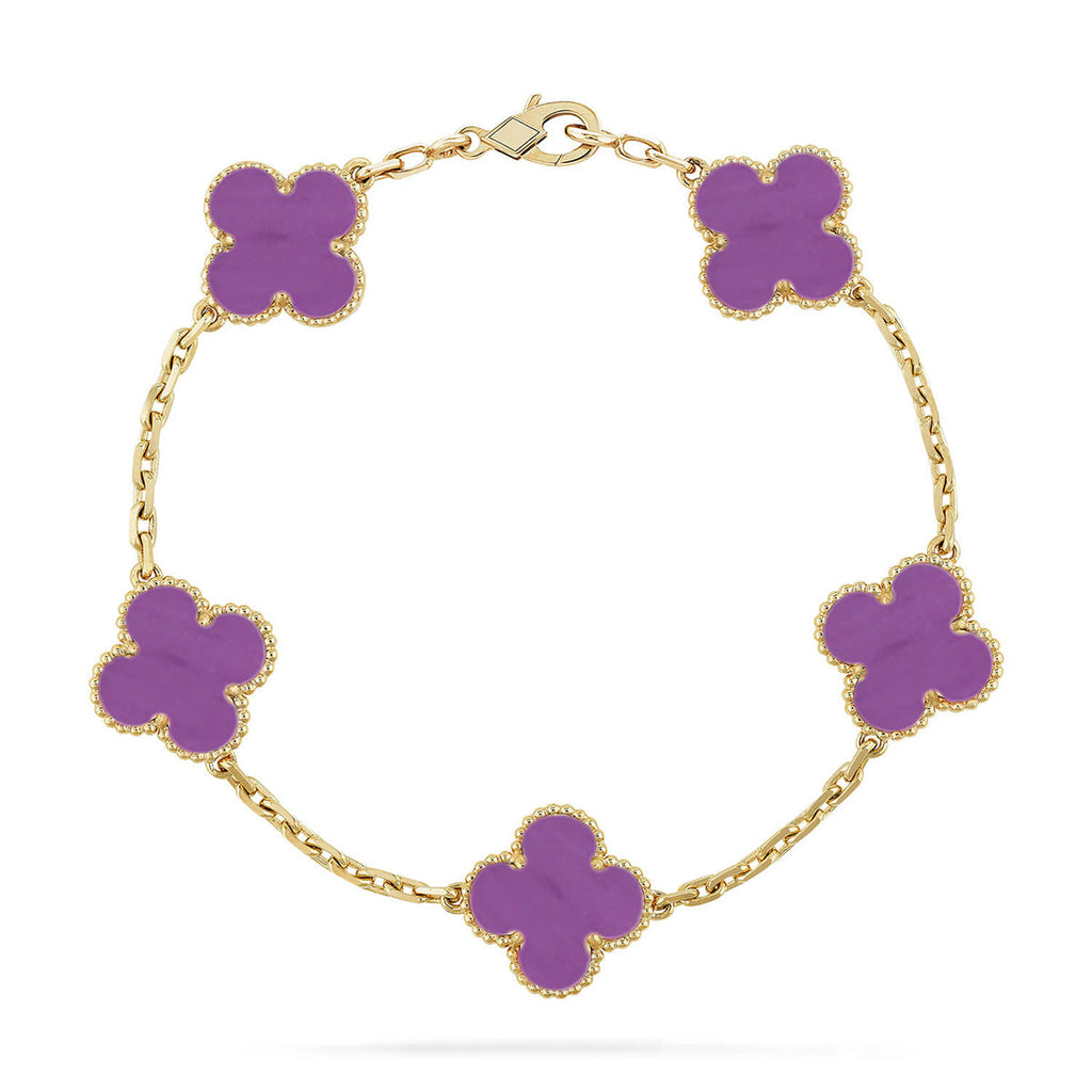 [Cyra] NEUE CLOVER 5 MOTIF VIOLETT ARMBAND KOLLEKTION