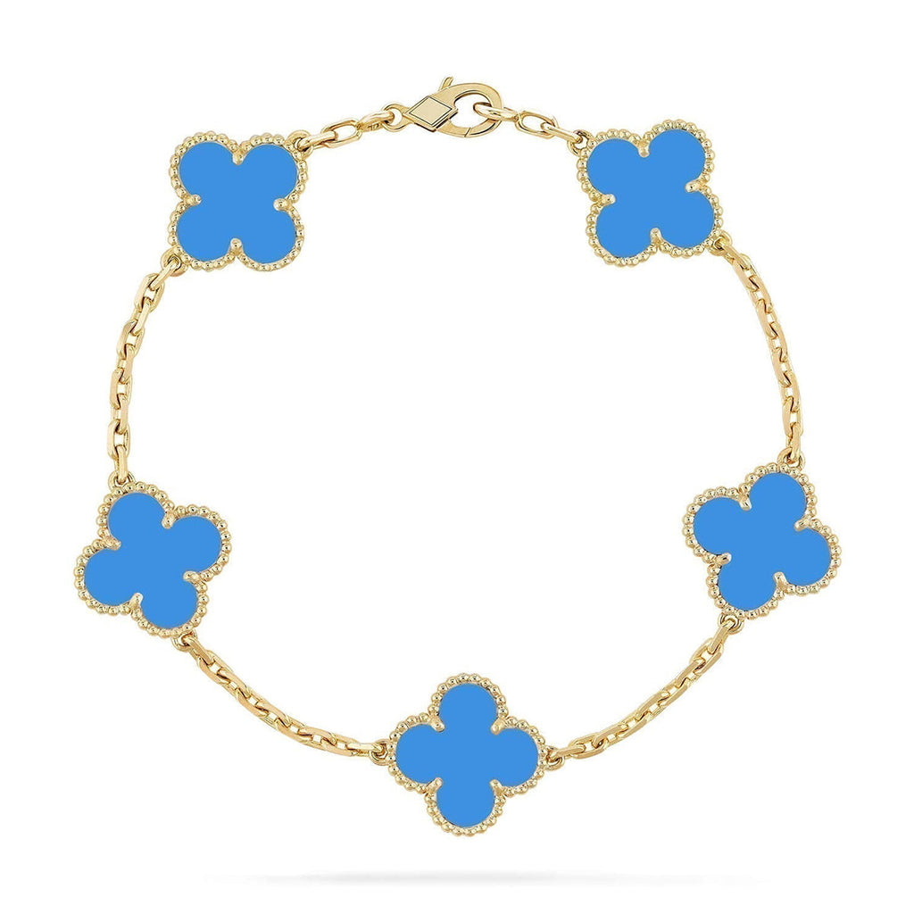 [Cyra] New CLOVER 5 MOTIF BLUE AGATE BRACELET COLLECTION