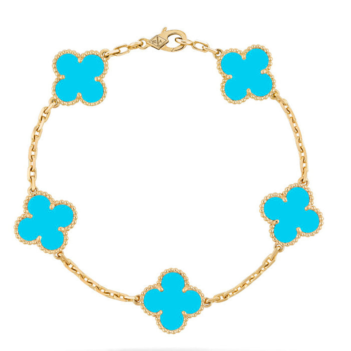 [Cyra] New  CLOVER 5 MOTIF TURQUOISE BRACELET COLLECTION