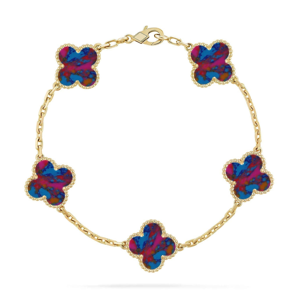 [Cyra] Neue CLOVER 5 MOTIF FARBEDELSTEIN-ARMBAND-KOLLEKTION