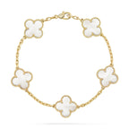 [Cyra] New CLOVER WHITE PEARL MOP 5 MOTIF BRACELET COLLECTION