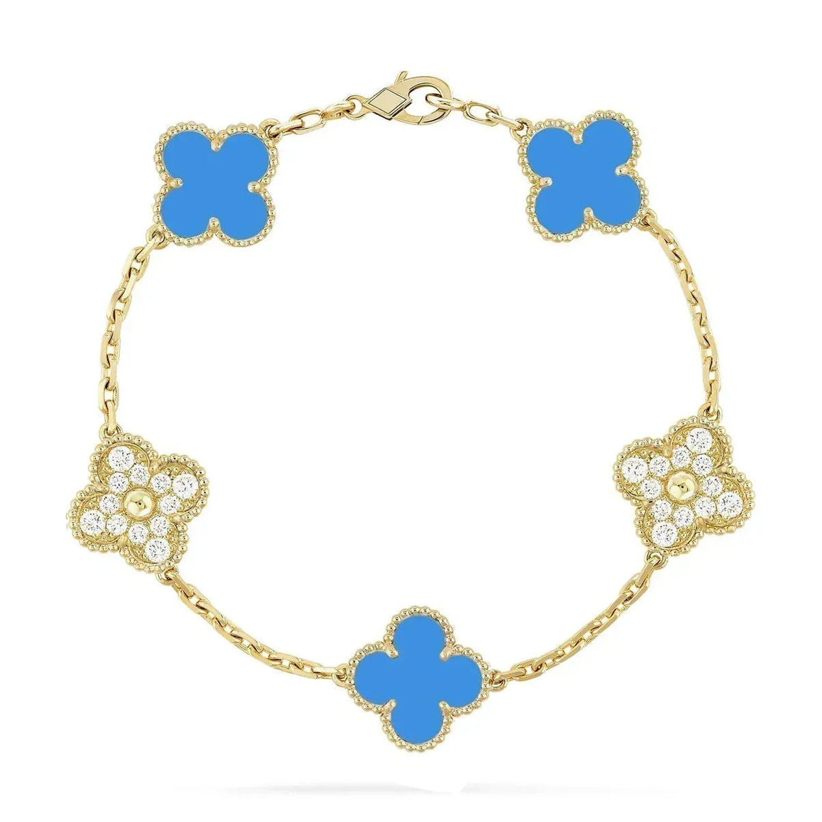 [Cyra] New CLOVER 5 MOTIF BLUE AGATE BRACELET COLLECTION