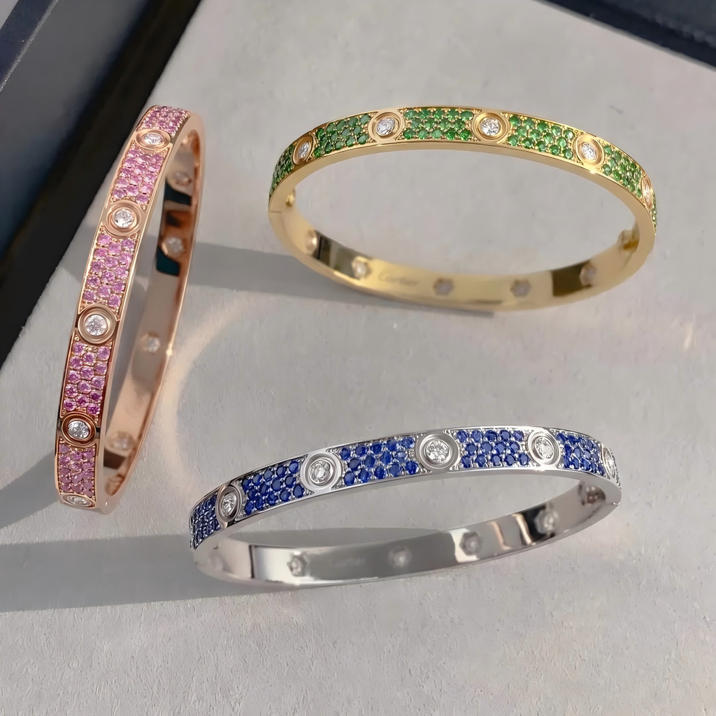 [Cyra] 2026 PAVE-EDELSTEIN-LIEBESARMBAND 6,1MM 10 DIAMANTEN