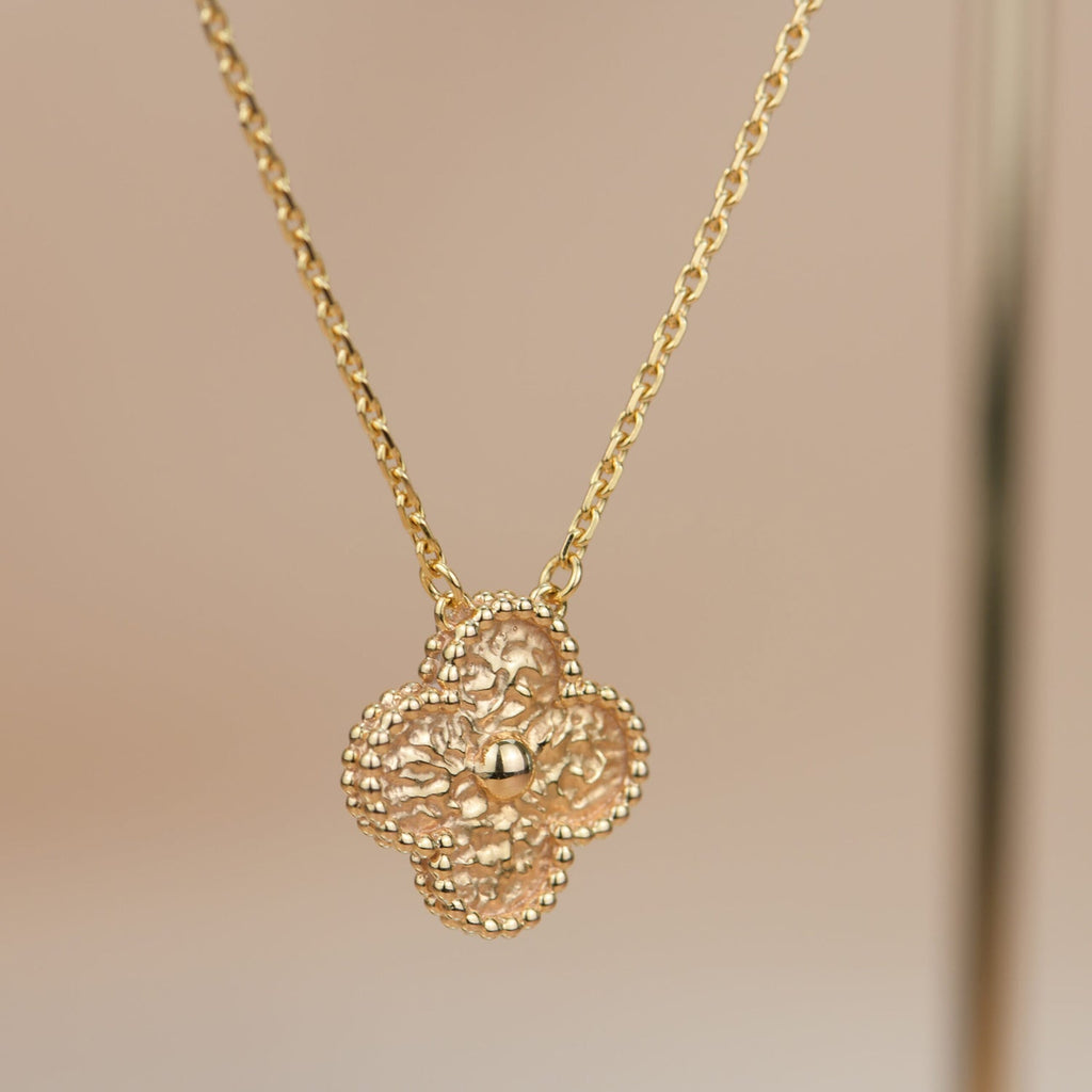 [Cyra]  CLOVER 15MM  BRONZING NECKLACE
