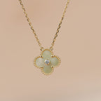 [Cyra]  CLOVER 15MM DIAMOND GOLD MOTHER OF PEARL NECKLACE