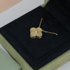 [Cyra]  CLOVER 15MM DIAMOND GOLD MOTHER OF PEARL NECKLACE