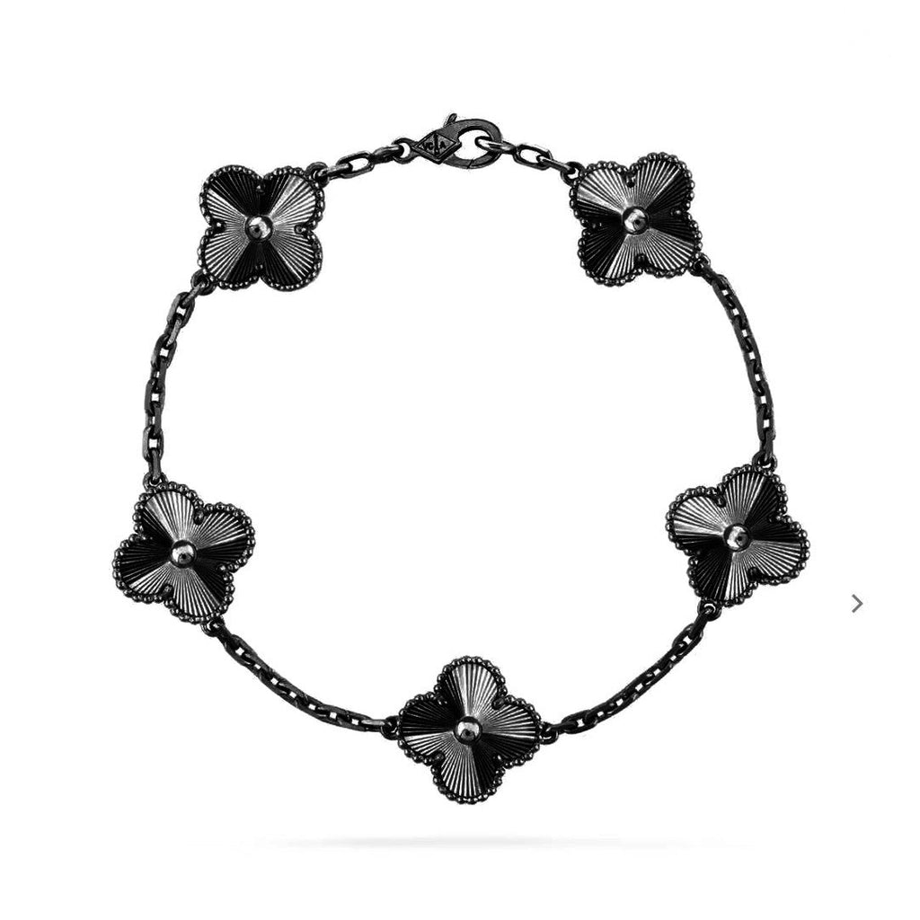 [Cyra] Neues CLOVER 5 MOTIF SCHWARZES ARMBAND