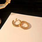 [Cyra]  CLASH SMALL HOOP EARRINGS