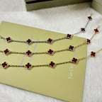 [Cyra] CLOVER 6 MOTIF RED AGATE BRACELET