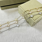[Cyra] CLOVER 6 MOTIF WHITE MOP BRACELET