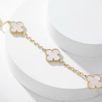 [Cyra]  CLOVER 10 MOTIFS WHITE MOTHER OF PEARL NECKLACE