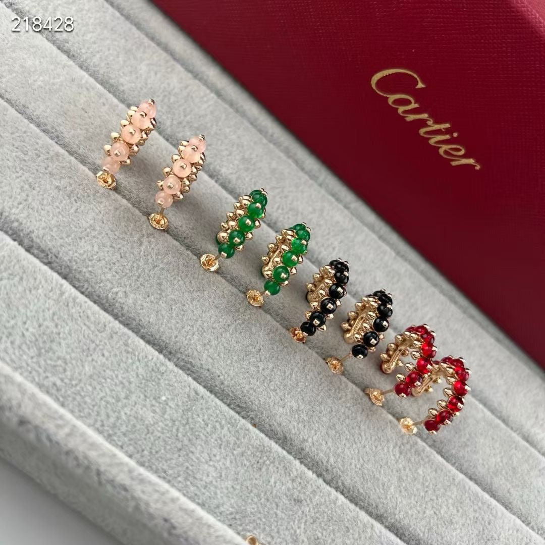 [Cyra]  NEW COLORED GEMSTONE COLLECTION SMALL HOOP EARRINGS