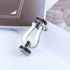 [Cyra] FORCE ARMBAND GROSSES HUFEISEN SCHWARZDIAMANT SILBER