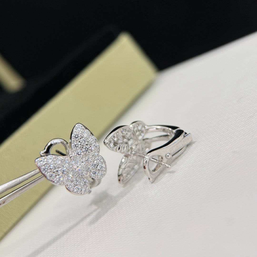 [Cyra] SCHMETTERLING OHRRINGE MIT VOLLBESATZ (DIAMANTEN)