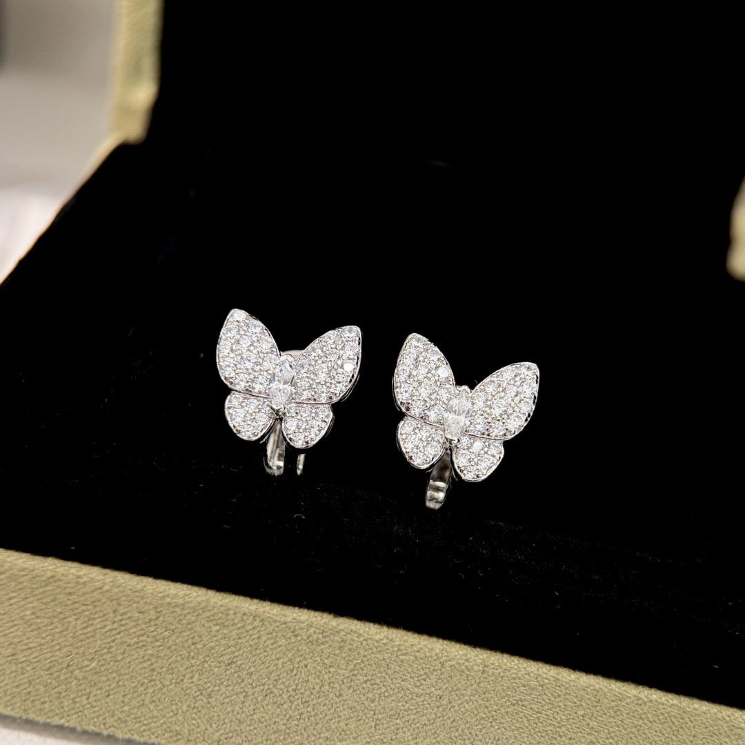 [Cyra] SCHMETTERLING OHRRINGE MIT VOLLBESATZ (DIAMANTEN)