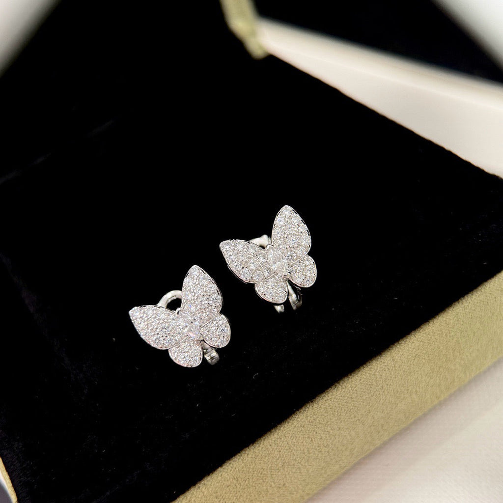 [Cyra] SCHMETTERLING OHRRINGE MIT VOLLBESATZ (DIAMANTEN)
