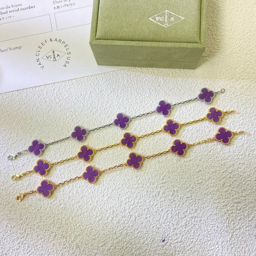 [Cyra] NEUE CLOVER 5 MOTIF VIOLETT ARMBAND KOLLEKTION