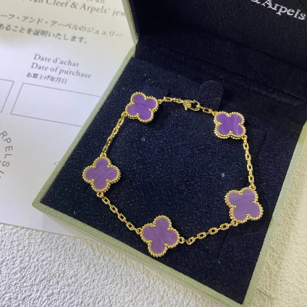 [Cyra] NEUE CLOVER 5 MOTIF VIOLETT ARMBAND KOLLEKTION