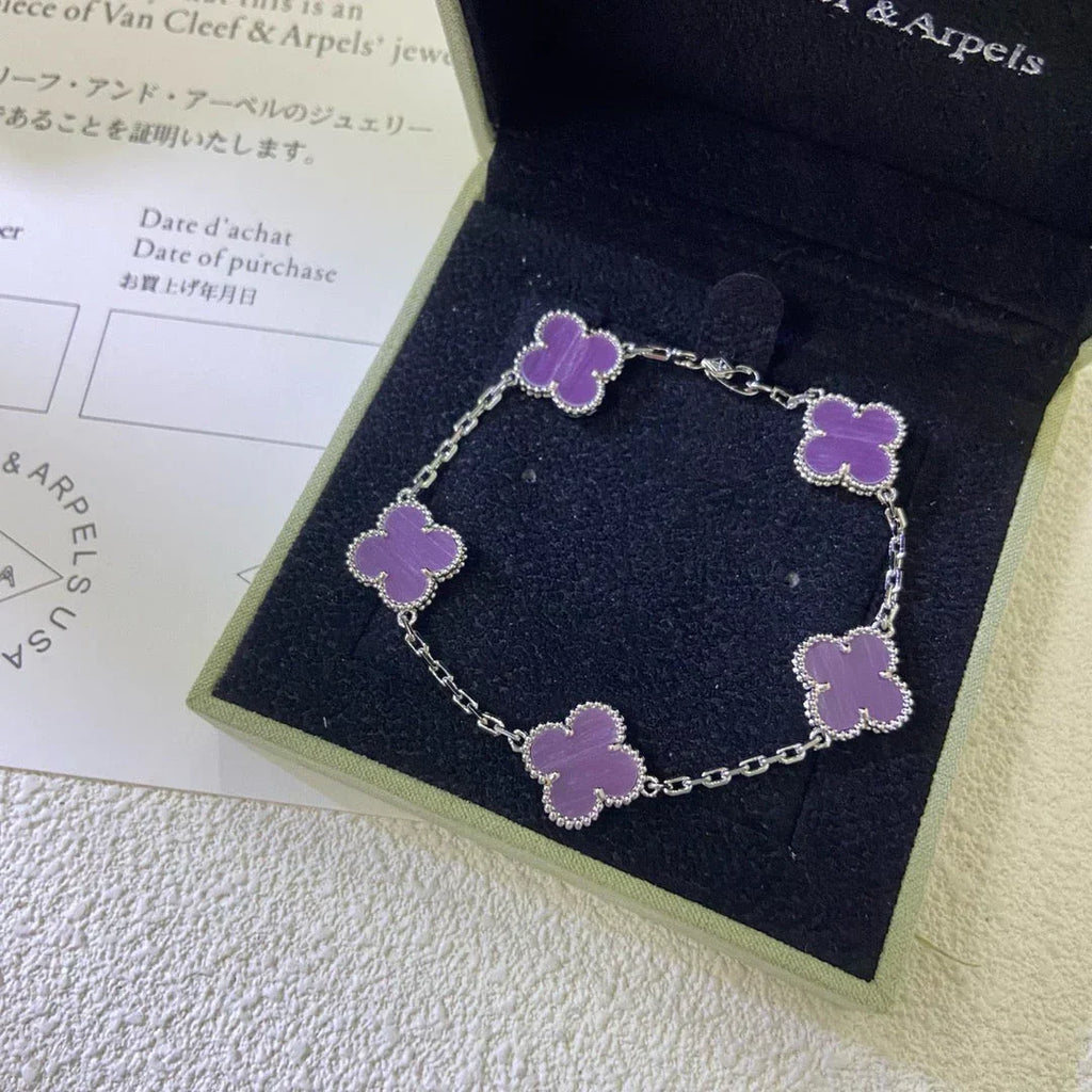 [Cyra] NEUE CLOVER 5 MOTIF VIOLETT ARMBAND KOLLEKTION