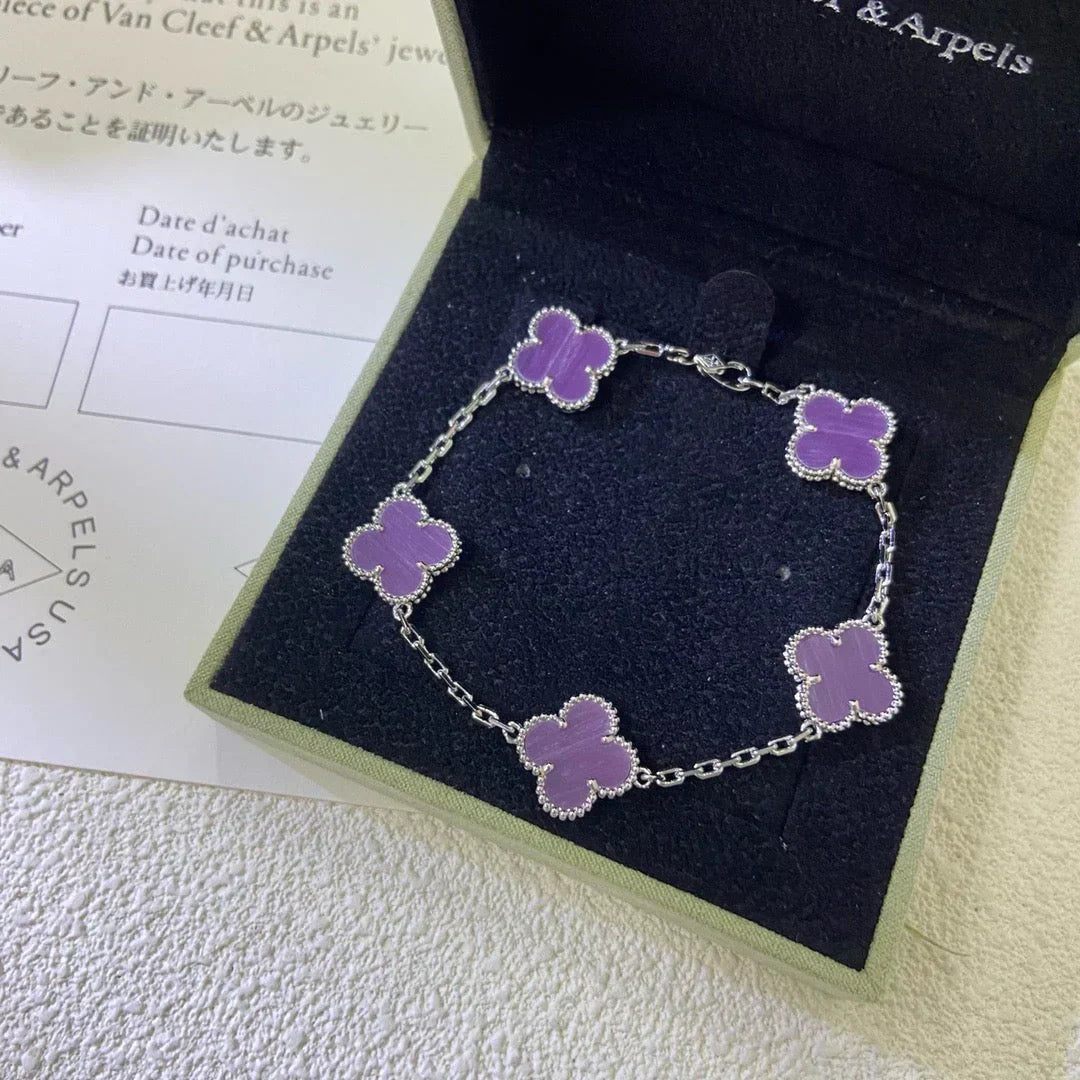 [Cyra] NEUE CLOVER 5 MOTIF VIOLETT ARMBAND KOLLEKTION
