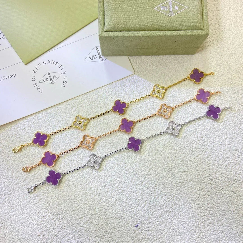 [Cyra] NEUE CLOVER 5 MOTIF VIOLETT ARMBAND KOLLEKTION