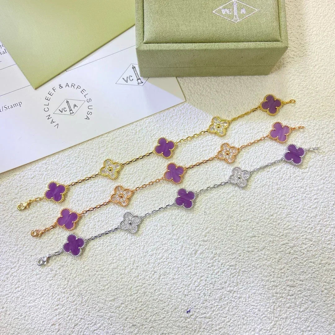 [Cyra] NEUE CLOVER 5 MOTIF VIOLETT ARMBAND KOLLEKTION