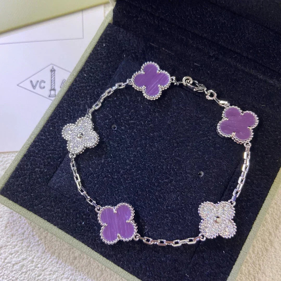 [Cyra] NEUE CLOVER 5 MOTIF VIOLETT ARMBAND KOLLEKTION
