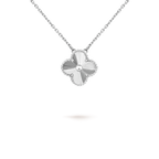 [Cyra]  CLOVER 15MM LASER NECKLACE SILVER