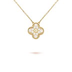 [Cyra] クローバー 15MM ダイヤモンド シングル フラワー ネックレス