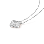 [Cyra]  CLOVER 15MM LASER NECKLACE SILVER