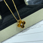 [Cyra] CLOVER Halskette 15MM DIAMANT UND GELBES TIGERAUGE-ACHAT