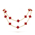 [Cyra]  CLOVER 20 MOTIFS CARNELIAN NECKLACE