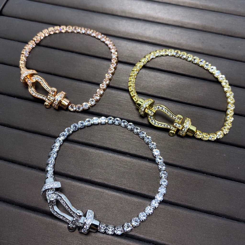 [Cyra] FORCE GROSSES HUFEISEN VOLLDIAMANT-TENNISARMBAND