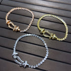 [Cyra] FORCE GROSSES HUFEISEN VOLLDIAMANT-TENNISARMBAND