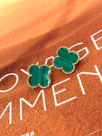 [Cyra] CLOVER GROSS (20mm) 1 MOTIV GRÜNES PERLMUTT OHRSTECKER