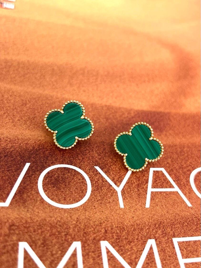 [Cyra] CLOVER GROSS (20mm) 1 MOTIV GRÜNES PERLMUTT OHRSTECKER