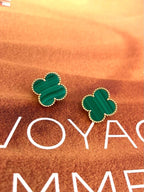 [Cyra] CLOVER GROSS (20mm) 1 MOTIV GRÜNES PERLMUTT OHRSTECKER