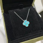 [Cyra]  CLOVER 15MM DIAMOND SVRES PORCELAIN  NECKLACE SILVER