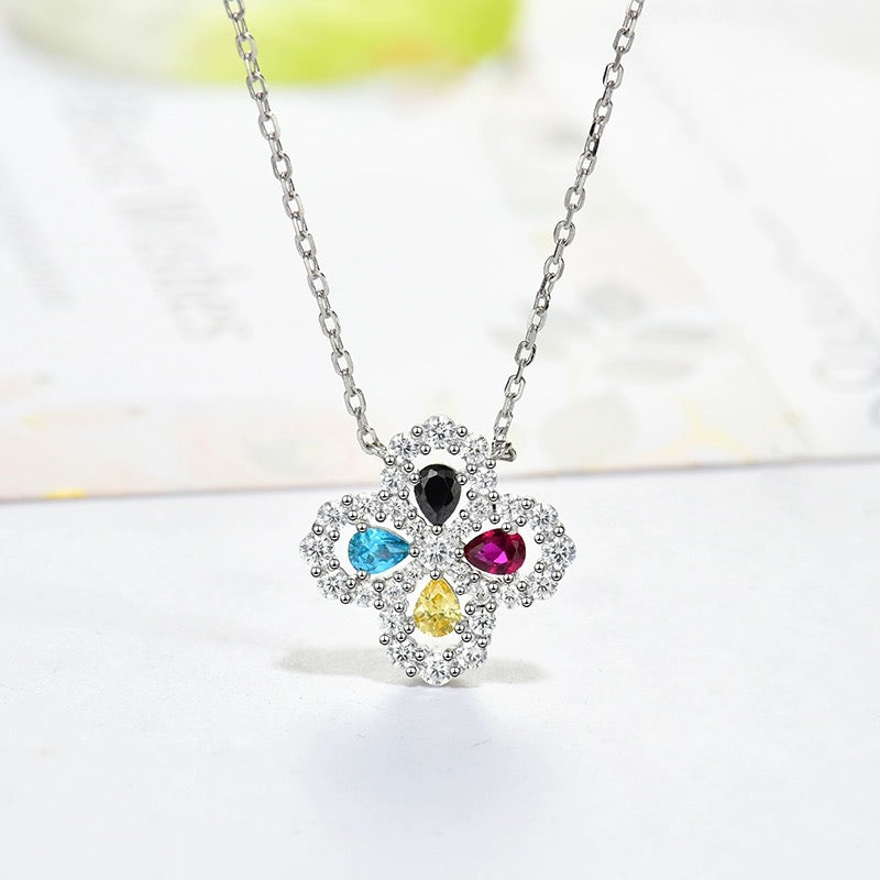 [Cyra] LOOP-HALSKETTE VOLLMOTIV DIAMANT 16MM MEHRFARBIG