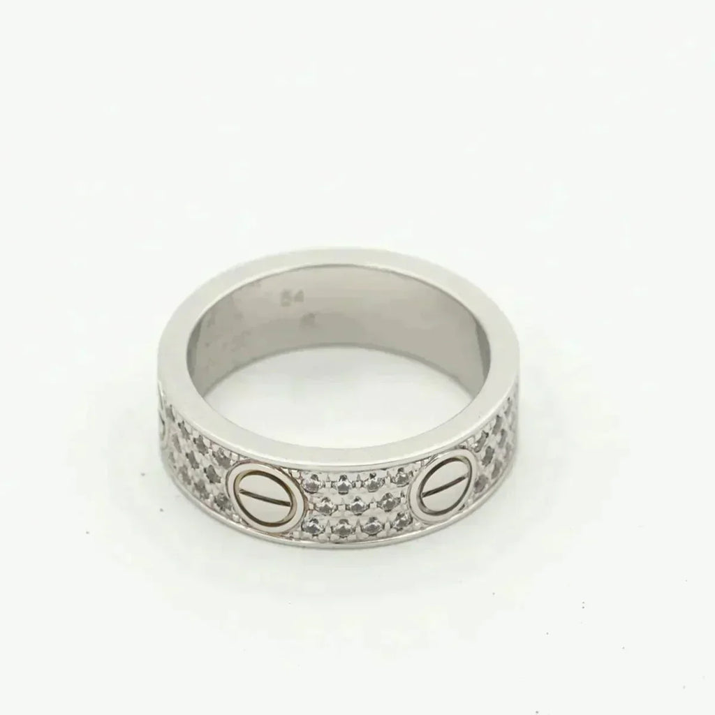 [Cyra]  LOVE RING 5.5MM DIAMONDS PAVED