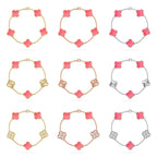 [Cyra] NEUE CLOVER 5 MOTIVE ARMBAND-KOLLEKTION PINK MUTTERPERL