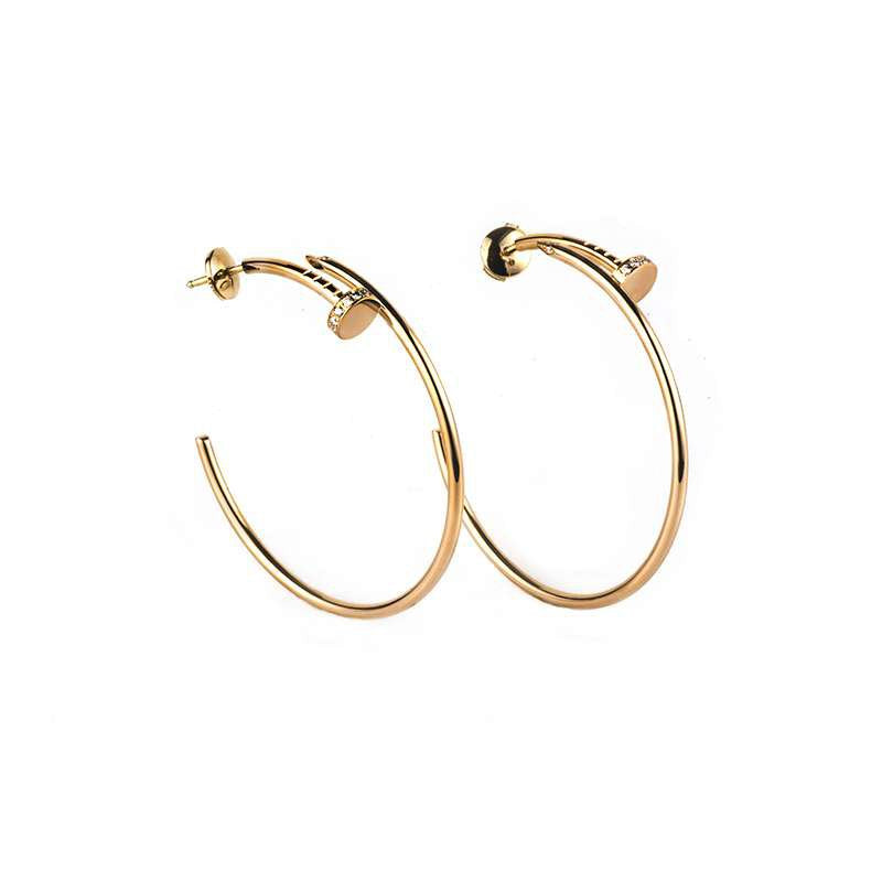 [Cyra]  JUSTE EARRINGS GOLD DIAMONDS 1.8MM