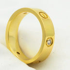 [Cyra]  LOVE RING 5.5MM 3 DIAMONDS GOLD