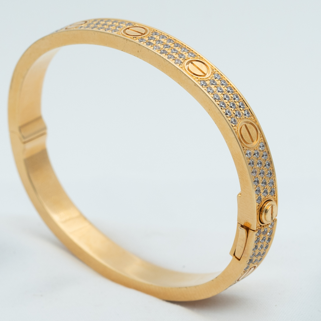 [Cyra]  LOVE BRACELET 6.1MM DIAMOND-PAVED