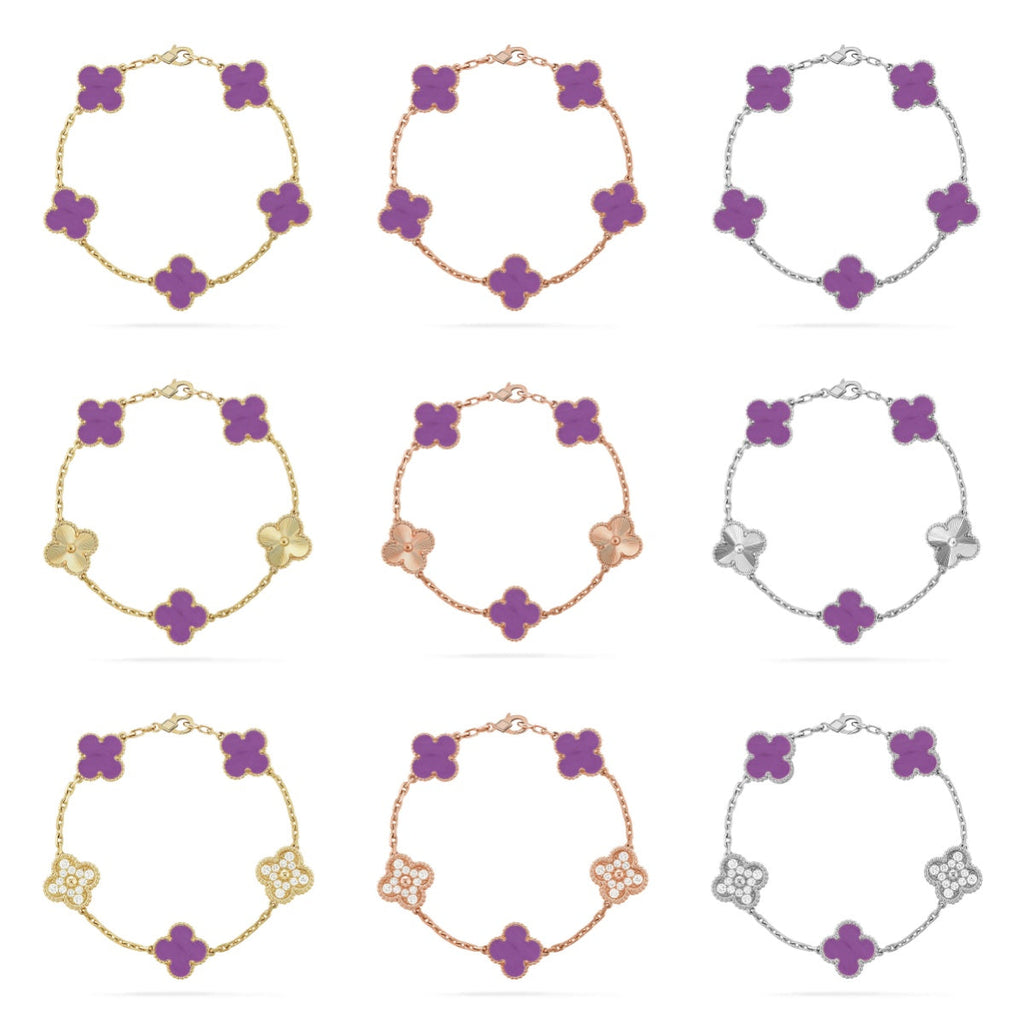 [Cyra] NEUE CLOVER 5 MOTIF VIOLETT ARMBAND KOLLEKTION