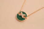 [Cyra]  JEUX DE PINK GOLD DIAMOND NECKLACE