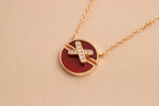 [Cyra]  JEUX DE PINK GOLD DIAMOND NECKLACE