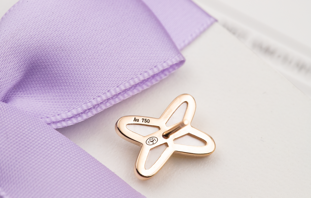 [Cyra]  JEUX DE WHITE MOP PINKGOLD DIAMANT-OHRRINGE