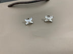 [Cyra]  JEUX DE WHITE MOP SILVER DIAMOND EARRINGS