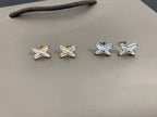 [Cyra]  JEUX DE WHITE MOP SILVER DIAMOND EARRINGS